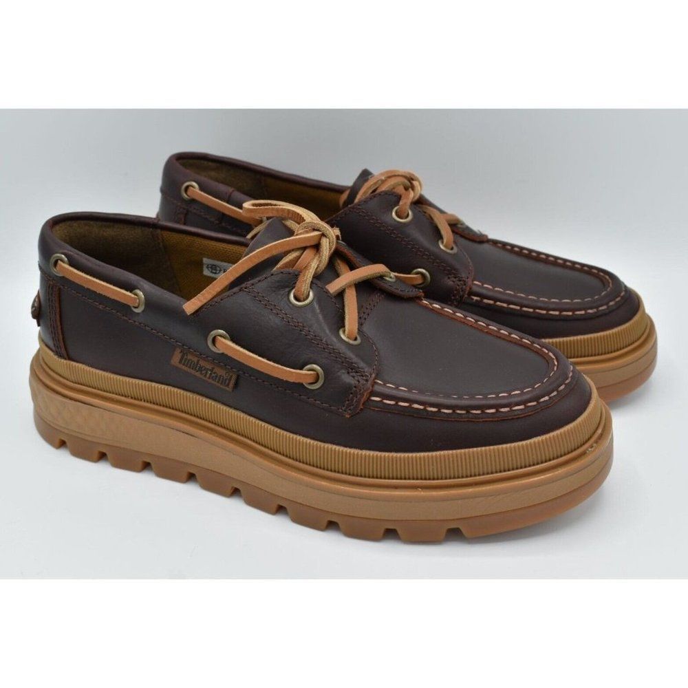 Timberland Brown and Tan Lug Sole Boat Shoes - Picture 3 of 11
